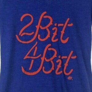 Nike XS "2 Bit 4 Bit" Blue Orange Cheer Short Sleeve Tshirt Vneck UF Gators